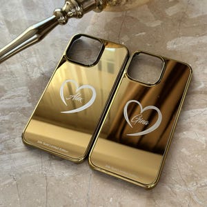 24k Gold Plated Love Design iPhone 16 15 14 13 Pro & Pro Max Case , Gold iPhone Case , iPhone 16 Pro Max Custom Gold Case , Designer iPhone