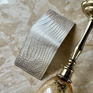 Cartera Himalaya, Cartera plegable de lujo de piel de caimán italiana, Cartera Himalaya de diseñador, Cartera Himalaya de piel personalizada