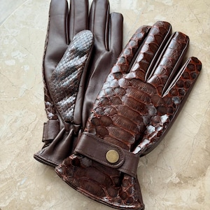 Genuine Python Leather Gloves: Luxury Winter Gloves