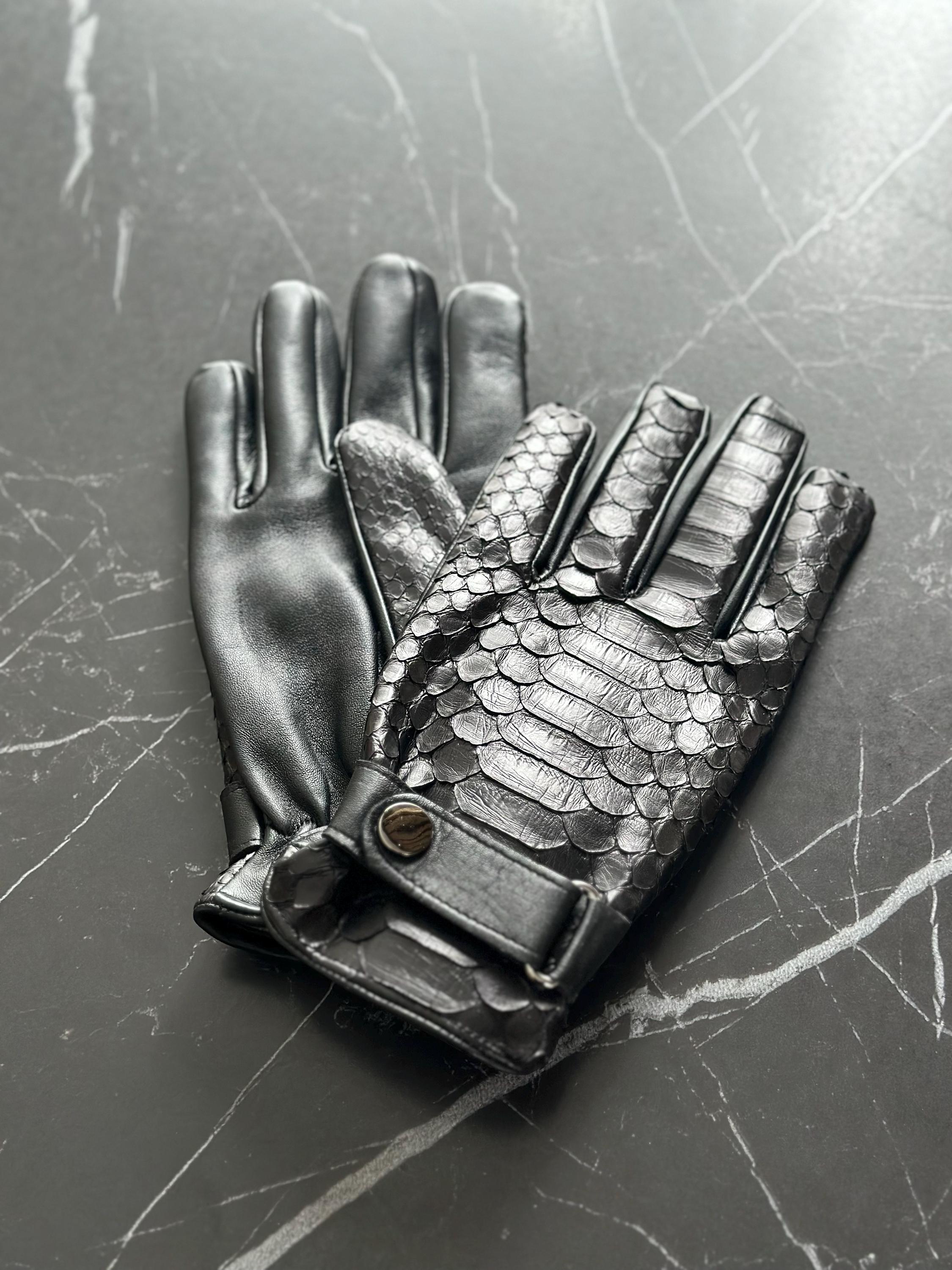Genuine Python Leather Gloves: Luxury Winter Gloves - Etsy Israel