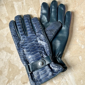 Genuine Python Leather Gloves: Luxury Designer Gloves