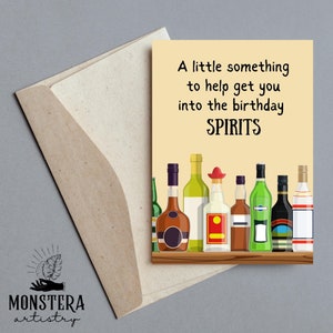 Biglietto d'auguri a tema alcolico per gli spiriti di compleanno - Download e stampa digitale, 5x7 / Birra / Bourbon / Tequila / Vodka / Papà / Marito / Padre