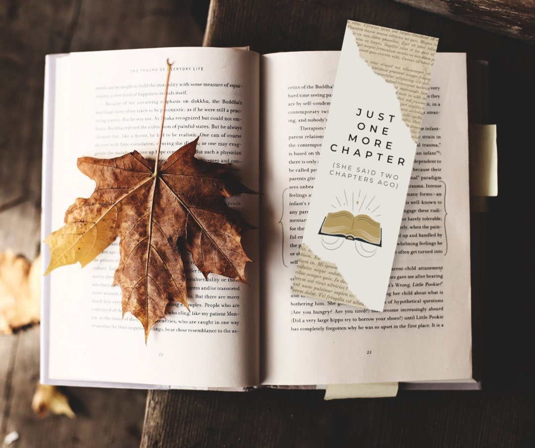 Just One More Chapter Bookmark - Digital Download and Print, 2x6in ...