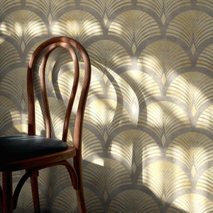 Hellbraunes Gold Art-Deco-selbstklebende Tapete, entfernbares luxuriöses Wanddekor, schälen und aufkleben, Art-Deco-Tapete, geometrische Tapete