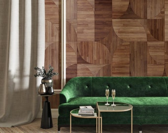 Wooden Plank Wallpaper, Plank Look Wall Mural, Removable Geometric Modern Wallpaper, Large Geometric Wall Art, Peel and Stick Wood Wallpaper