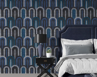 Art Deco Arch Peel and Stick Wallpaper: Geometric Accent Wall