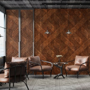 Grunge Rusty Wallpaper: Industrial Metal Peel and Stick Mural