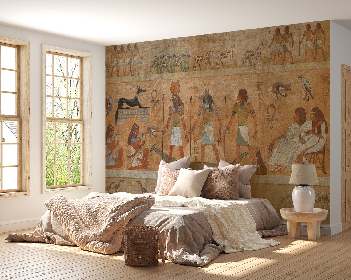 Ancient Egypt Mythology Wallpaper Egyptian Wall Mural - Etsy