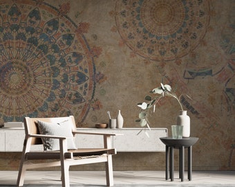 Vintage Mandala Wallpaper: Peel and Stick Wall Decor