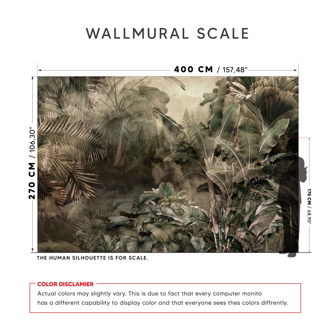 Tropical Leaves Wall Mural, Banana Leaf Wallpaper | Wall Decor | Home