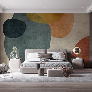 Watercolor Abstract Wallpaper, Geometric Art Wall Mural - Print Sample