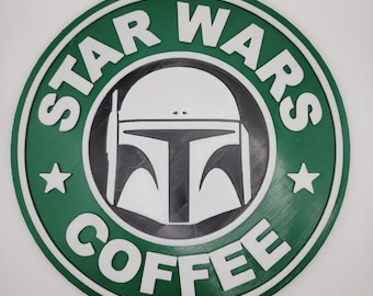 Star Wars Starbucks Sign - Boba Fett - Star Wars - Coffee Bar Sign