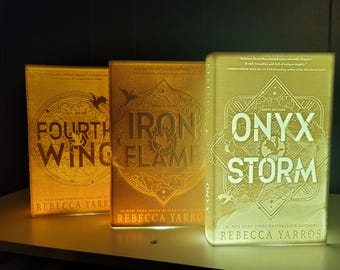 Fourth Wing Book Light | Onyx Storm Iron Flame Litho Lamp | Empyrean Series Gift for Book Lovers | Bookish Gift for Readers | Litho Books