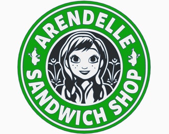 Disney starbucks sign - Arendelle sandwich shop - coffee bar sign