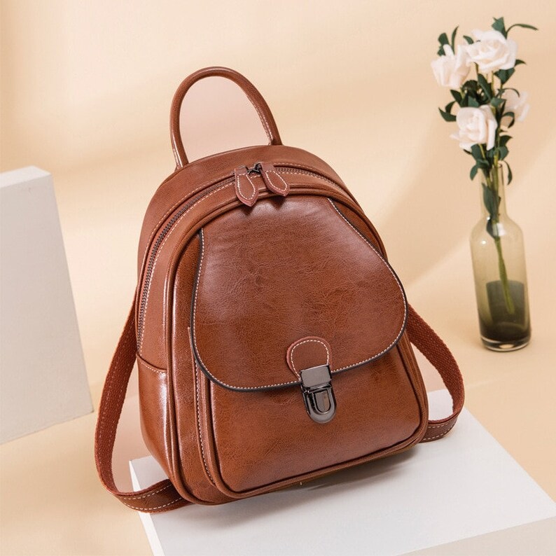 Mini Backpack Purse Vegan Leather Backpack Women Leather Etsy