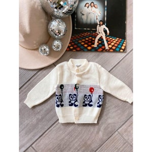 Vintage New Born 1960s Infant Pandy Brand Acrylic Cardigan Sweater image 1