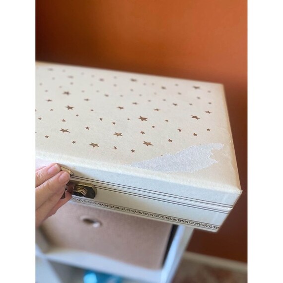 Vintage Buxton Mid Century Atomic Jewelry Box with Ke… Gem