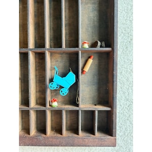 Bright Aqua Doll House Metal Baby Carriage Miniature Ornament