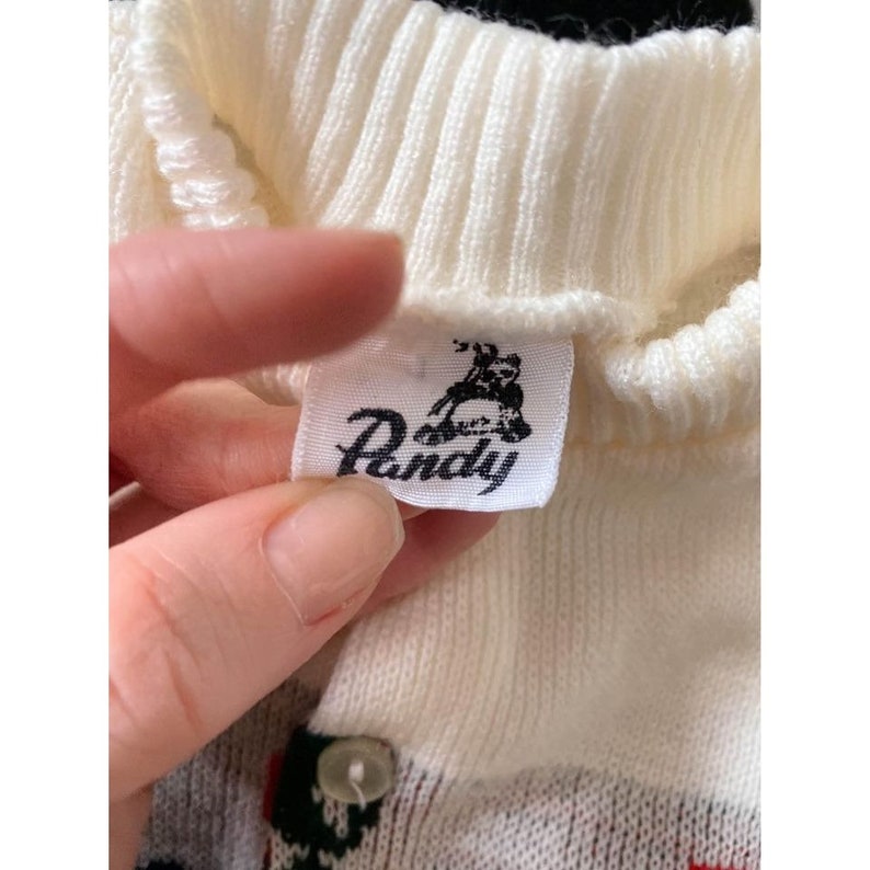 Vintage New Born 1960s Infant Pandy Brand Acrylic Cardigan Sweater image 6