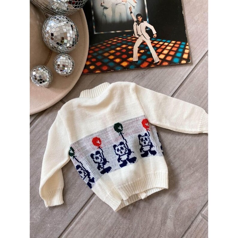Vintage New Born 1960s Infant Pandy Brand Acrylic Cardigan Sweater image 5