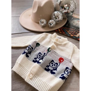 Vintage New Born 1960s Infant Pandy Brand Acrylic Cardigan Sweater image 3
