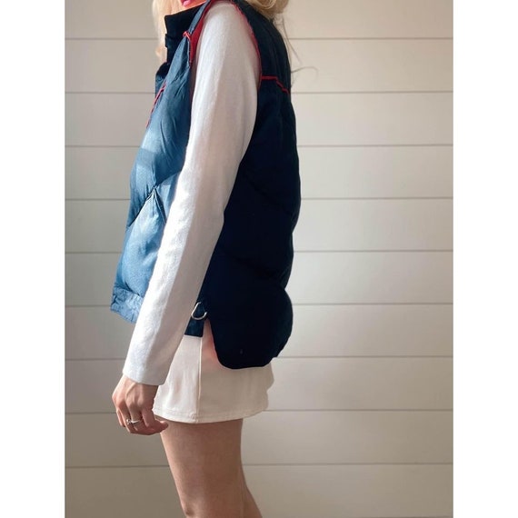 1980s Obermeyer Deep Navy Puffer Down Vest Snap B… - image 3