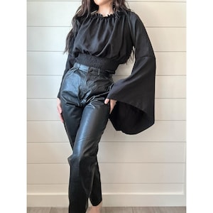 Vintage Wilson’s Leather Pants Womens Black Soft Zip Up USA 90s High Waist