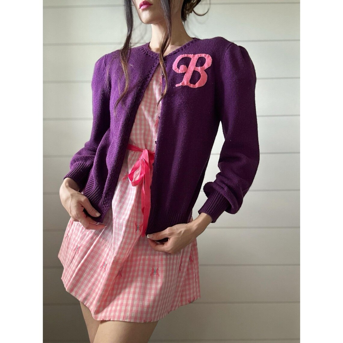 Vintage 1980s Cardigan 50s Style Rockability Grease Poodle Skirt, foto 3 di 5