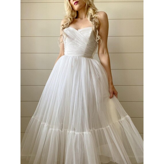 1950s Tulle Cupcake Style Prom Dress Strapless Vintage Prom bridal Dress Etsy UK