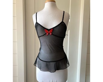 Vintage Y2k Xtina Dirty Style 2000s Butterfly Camisole Corset Back Med Shirley