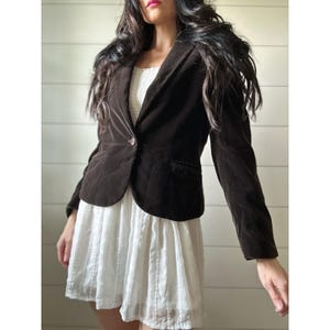 John Meyer 1970s Chocolate 100% Velvet Blazer Formfitting Elegant