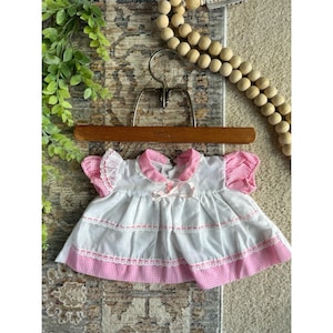 Vintage Cotton Candy Baby Dress Gingham 6M- Wounded Please Read
