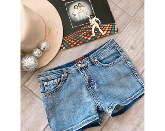 Y2K Sky Brand Jeans Light Wash Micro Mini Short Shorts