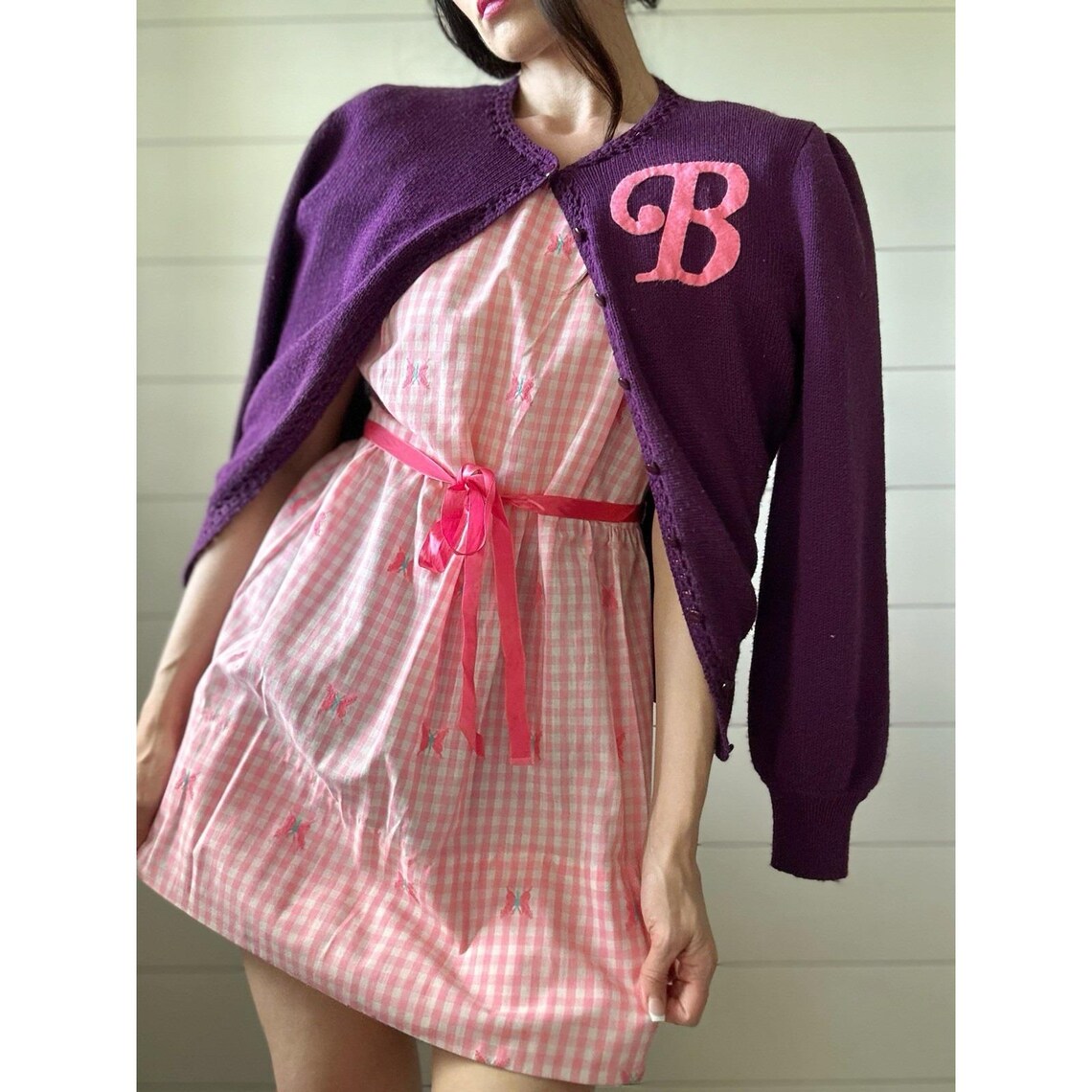 Vintage 1980s Cardigan 50s Style Rockability Grease Poodle Skirt, foto 4 di 5