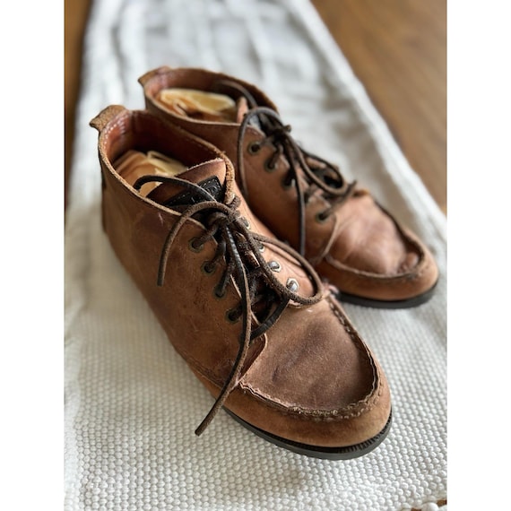 Vintage Eastland USA Leather Mid Oxfords Brown Boots USA  display picture 3