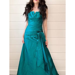 Teal Y2K  Angelina Faccenda Strapless Bandage Prom Dress Formal Dress