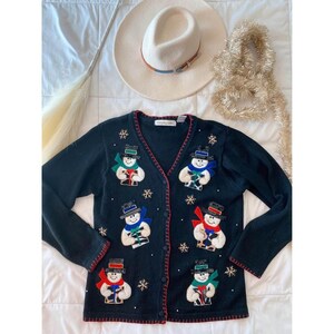 Vintage Victoria Jones 2X Cardigan Holiday Sweater Heavy Knit With