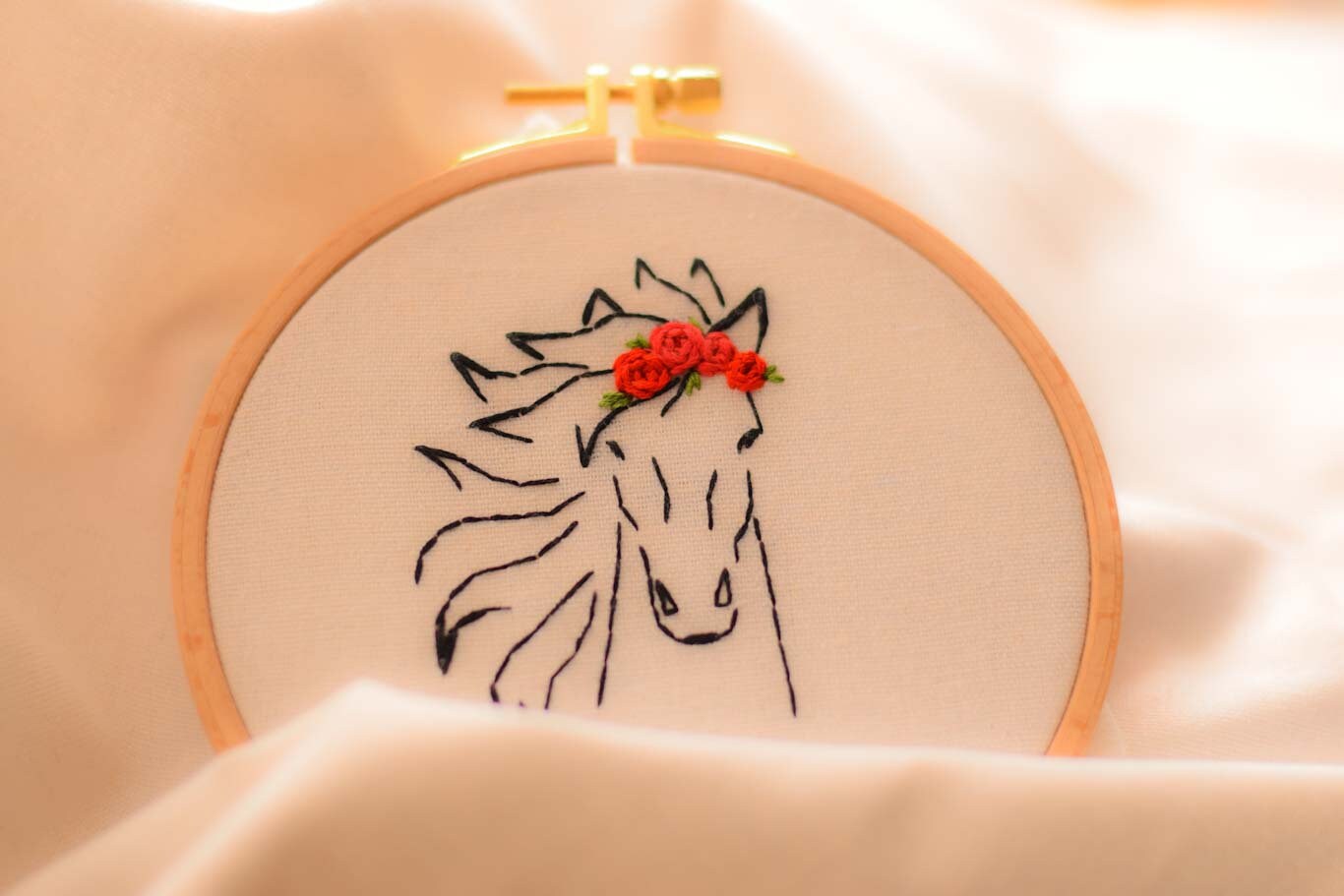 Tambour Brodé Cheval