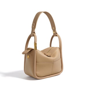 Sac fourre-tout tendance en cuir véritable sac à main de luxe personnalisé femme sac en cuir sac à bandoulière mode cadeau d'anniversaire cadeau d'anniversaire tendance Cold Tan