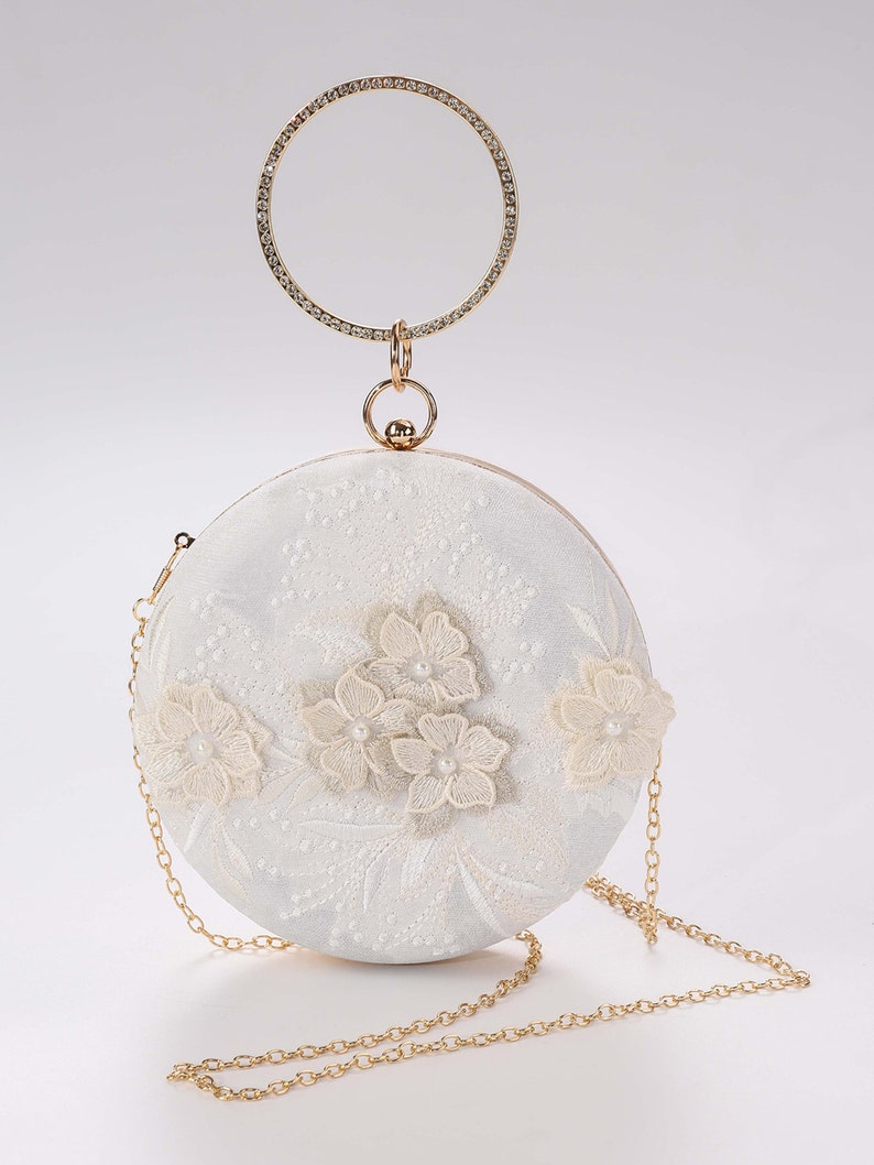 Embroidery Wedding Vintage clutches Evening bag Floral Bridal Purse Bridal Bag Clutch Wedding Bridal Gift Wedding Dress bag zdjęcie 4