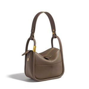 Sac fourre-tout tendance en cuir véritable sac à main de luxe personnalisé femme sac en cuir sac à bandoulière mode cadeau d'anniversaire cadeau d'anniversaire tendance Chocolate