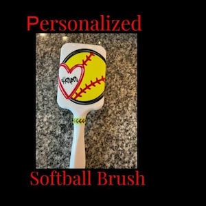 Softball Sports Brush heart- Personalized!