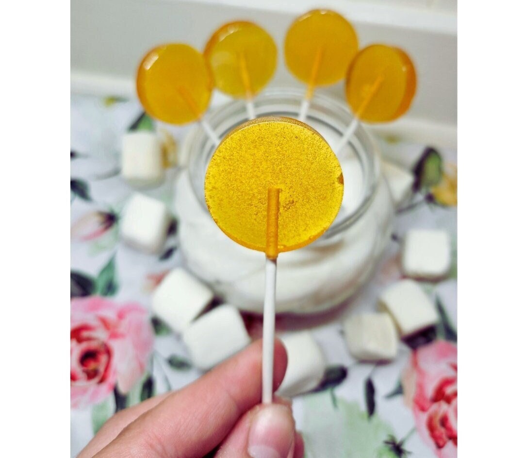 Marshmallow Homemade Vegan Dyefree Lollipops Etsy