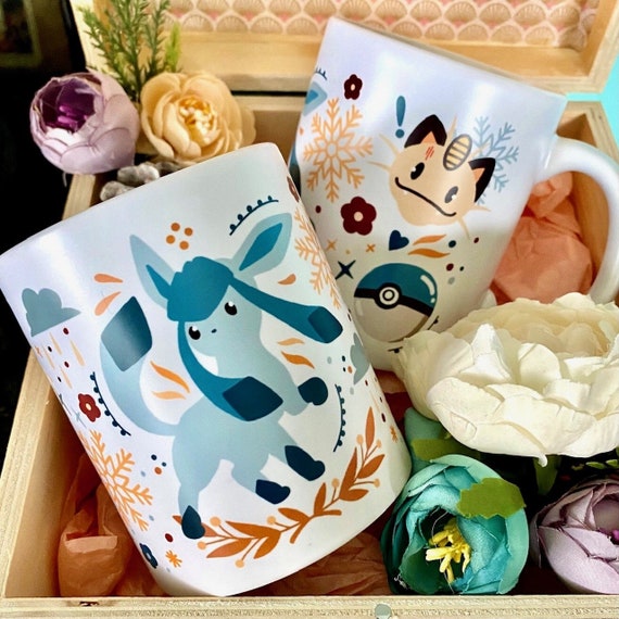 Mug Personnalisé Pokémon - Pikachu & Evoli - Céramique Brillante - 325ml