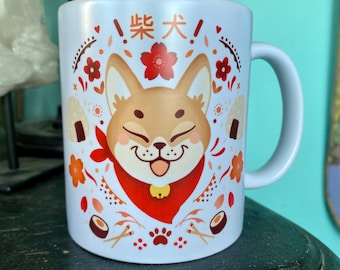 Mug shiba inu onigiri kawaii . Vendu à l’unité.