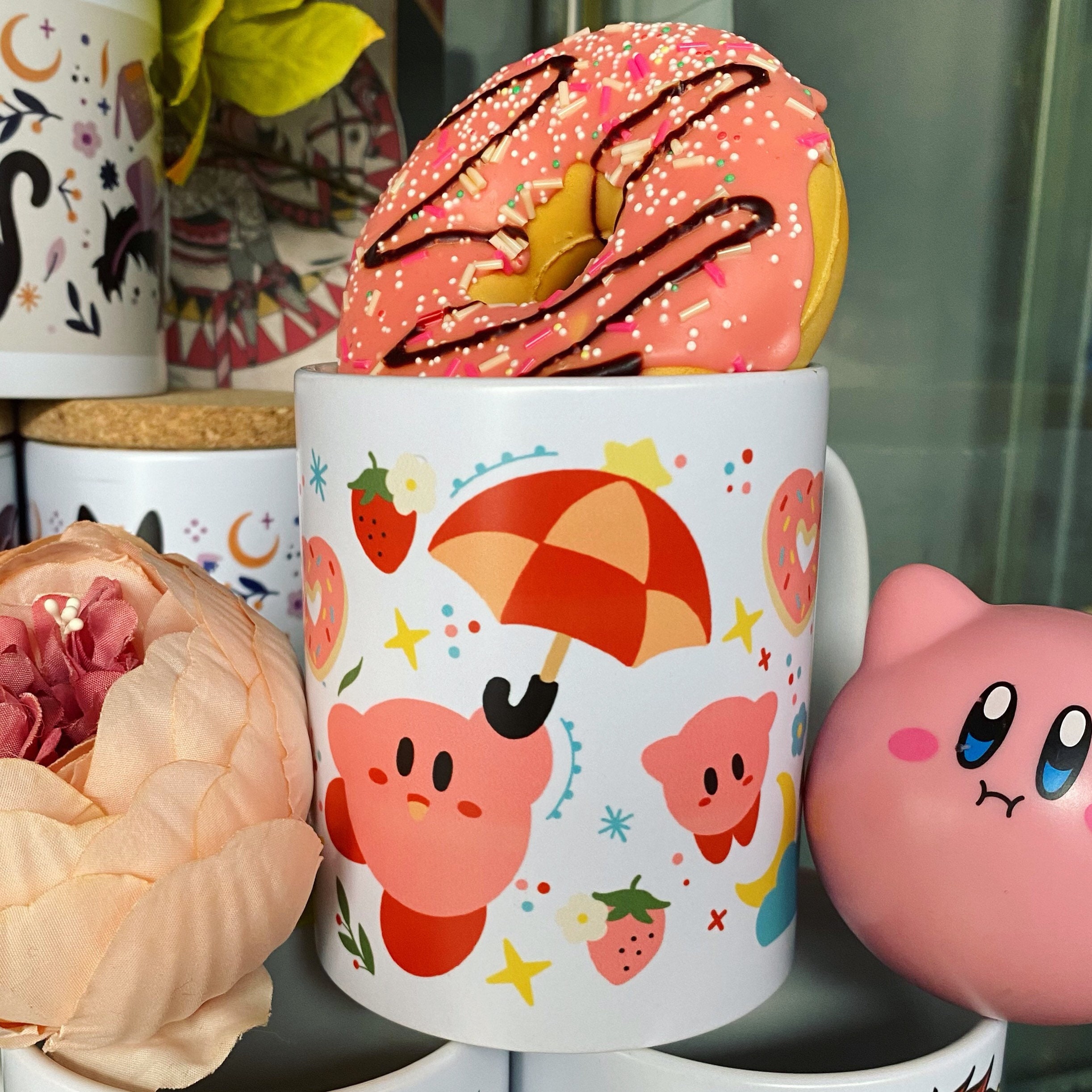 Kirby Nintendo video game mug. Sold individually.
