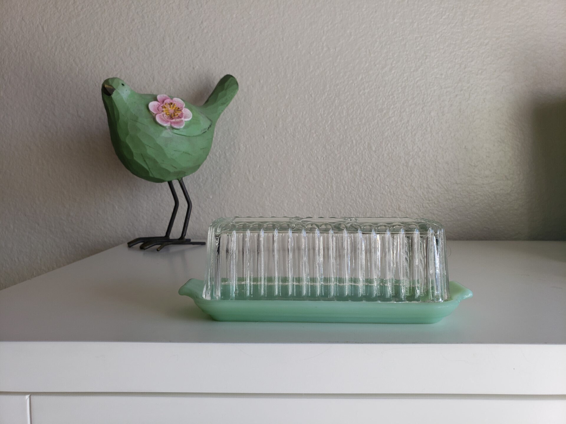 Jadeite Fire King Butter Dish & Lid 1/4 Pound Vintage Jadeite Butter