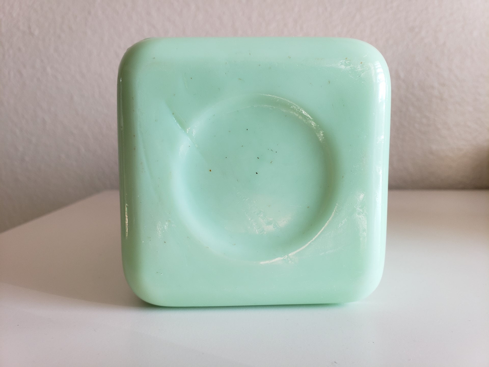 Vintage Mckee Jadeite Jadite Glass TEA Canister 28oz With Lid 6.5 Jade