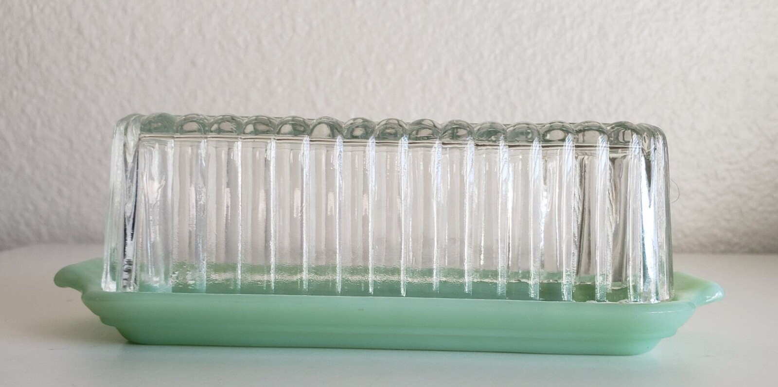 Jadeite Fire King Butter Dish & Lid 1/4 Pound Vintage Jadeite Butter