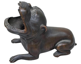 1920 ART Deco JENNINGS Brothers JB Bronze Bulldog Cigar Ashtray Paperweight 1980
